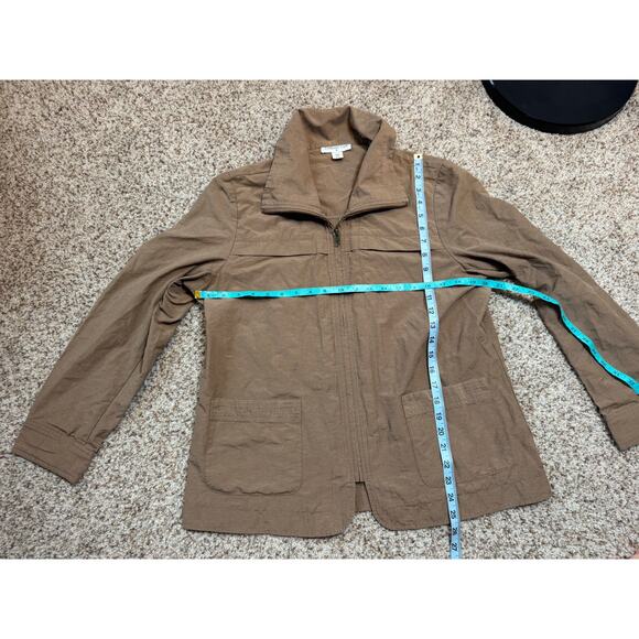 Coldwater Creek Women's lightweight Tan jacket/blazer; size Medium; zip up - Picture 5 of 9
